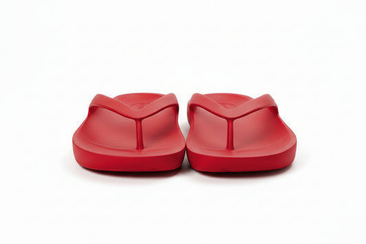 Red sandal on a white background